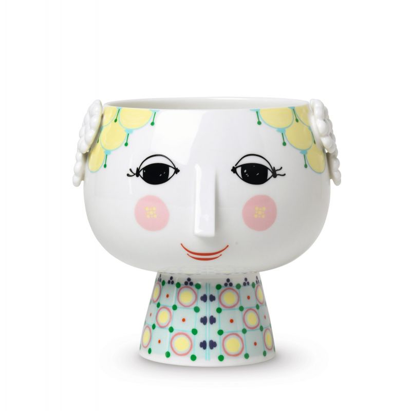 Cachepot with Base Eva yellow 14,5 cm Bjorn Wiinblad